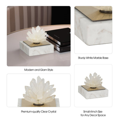 4" Julia Short Crystal And Marble Block - Al Rugaib Furniture