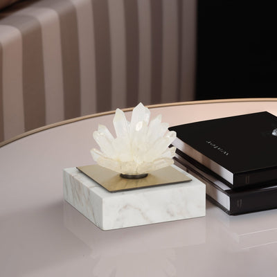 4" Julia Short Crystal And Marble Block - Al Rugaib Furniture