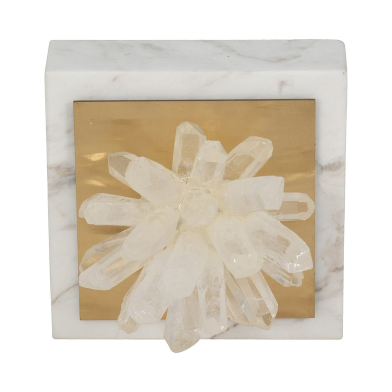 4" Julia Short Crystal And Marble Block - Al Rugaib Furniture