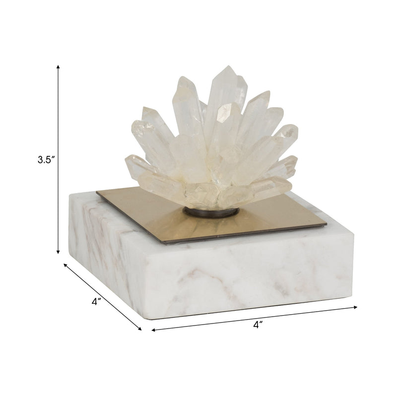4" Julia Short Crystal And Marble Block - Al Rugaib Furniture