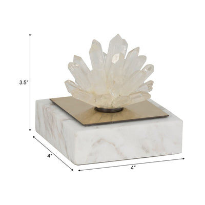 4" Julia Short Crystal And Marble Block - Al Rugaib Furniture
