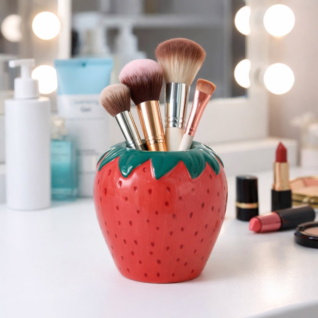 4" Strawberry Pencil Cup, Red Box| Sagebrook Home