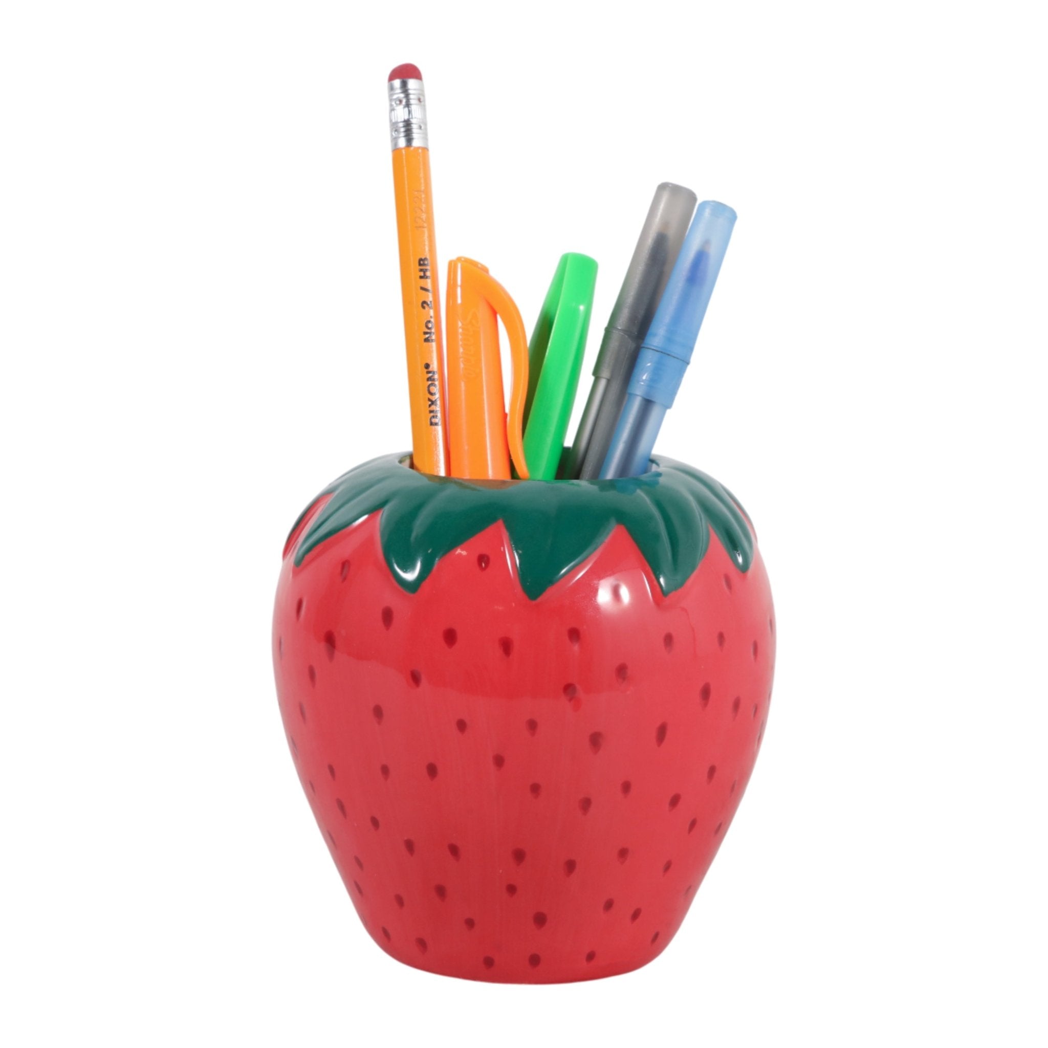 4" Strawberry Pencil Cup, Red Box| Sagebrook Home