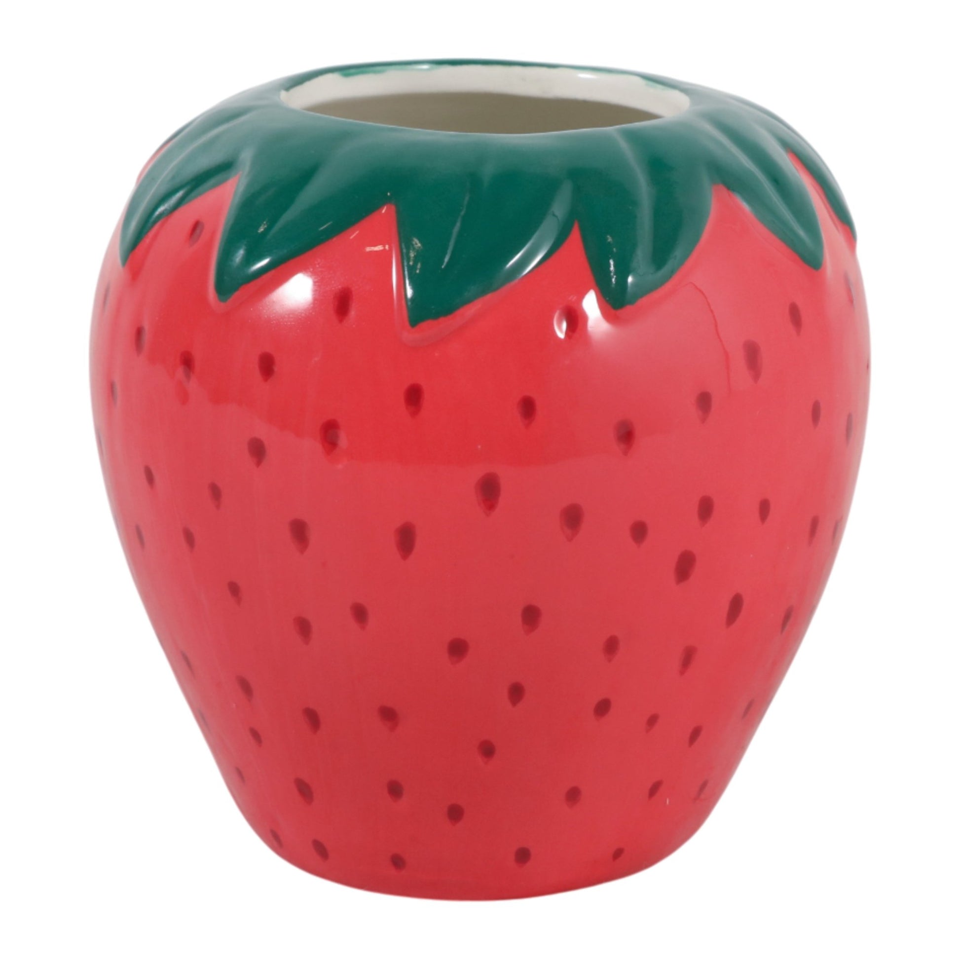 4" Strawberry Pencil Cup, Red Box| Sagebrook Home