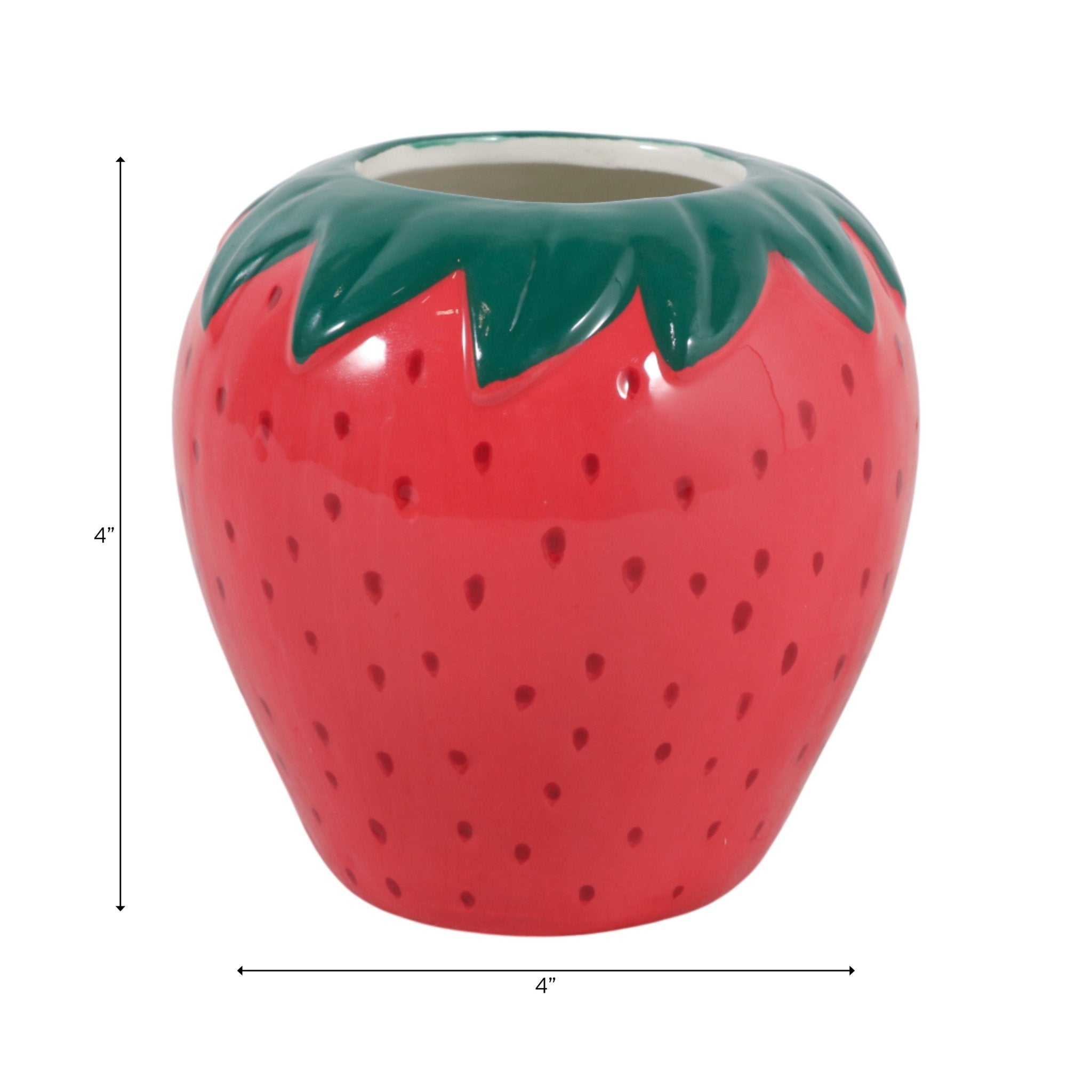 4" Strawberry Pencil Cup, Red Box| Sagebrook Home
