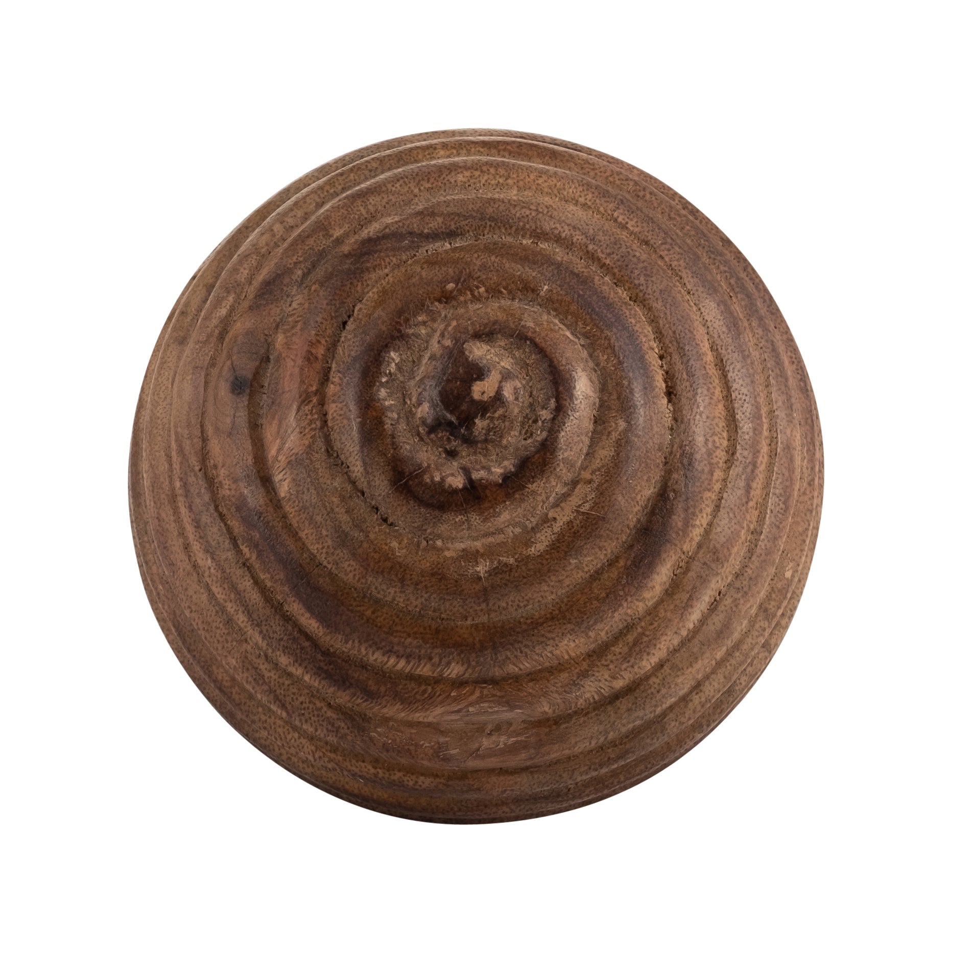 4" WOODEN ORB W/ RIDGES, NATURAL Table Decors| Sagebrook Home