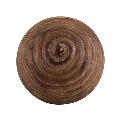 4" WOODEN ORB W/ RIDGES, NATURAL - Al Rugaib Furniture