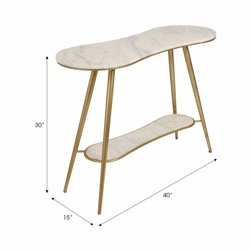 40" Allessa Marble Console Table - Al Rugaib Furniture