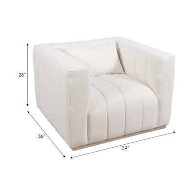 40" Andreeva Tufted Accent Chair, Ivory - Al Rugaib Furniture