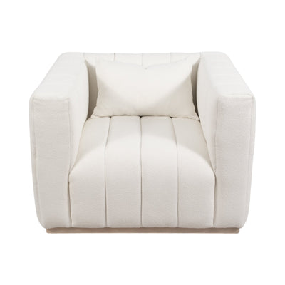 40" Andreeva Tufted Accent Chair, Ivory - Al Rugaib Furniture