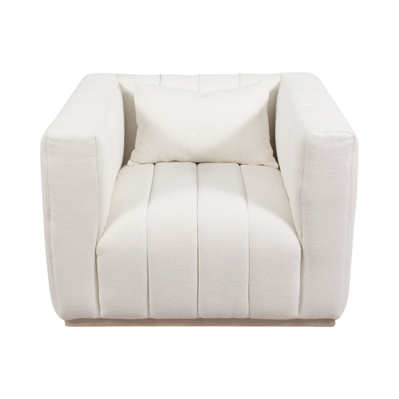 40" Andreeva Tufted Accent Chair, Ivory - Al Rugaib Furniture