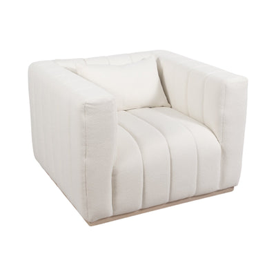40" Andreeva Tufted Accent Chair, Ivory - Al Rugaib Furniture