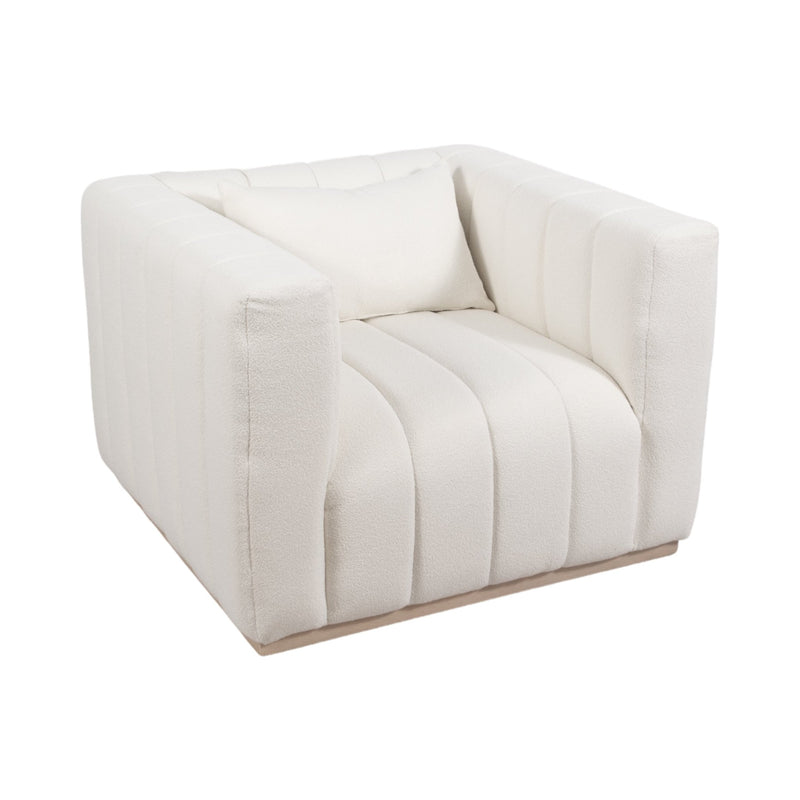 40" Andreeva Tufted Accent Chair, Ivory - Al Rugaib Furniture