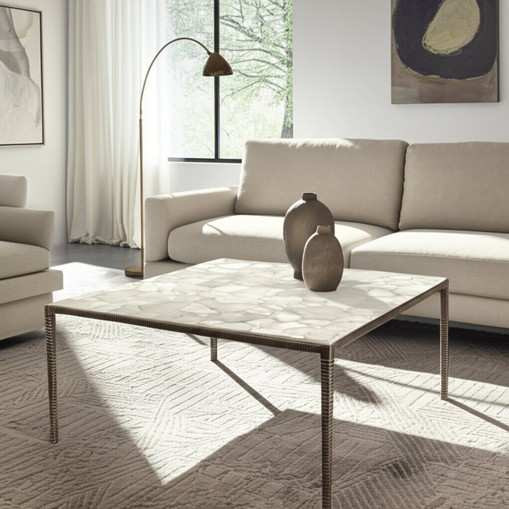 40" Cavalier Quartz Top Coffee Table Coffee Tables| Sagebrook Home