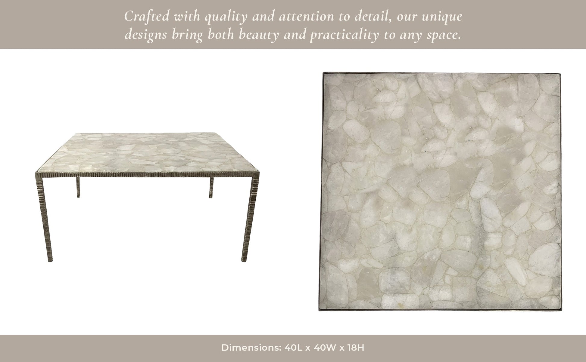 40" Cavalier Quartz Top Coffee Table Coffee Tables| Sagebrook Home