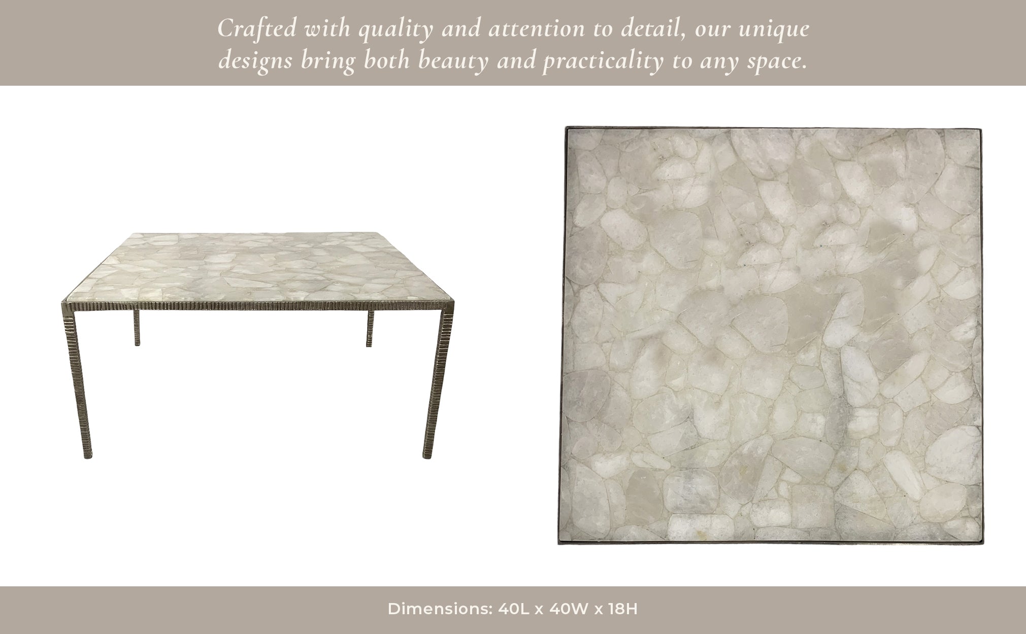 40" Cavalier Quartz Top Coffee Table Coffee Tables| Sagebrook Home