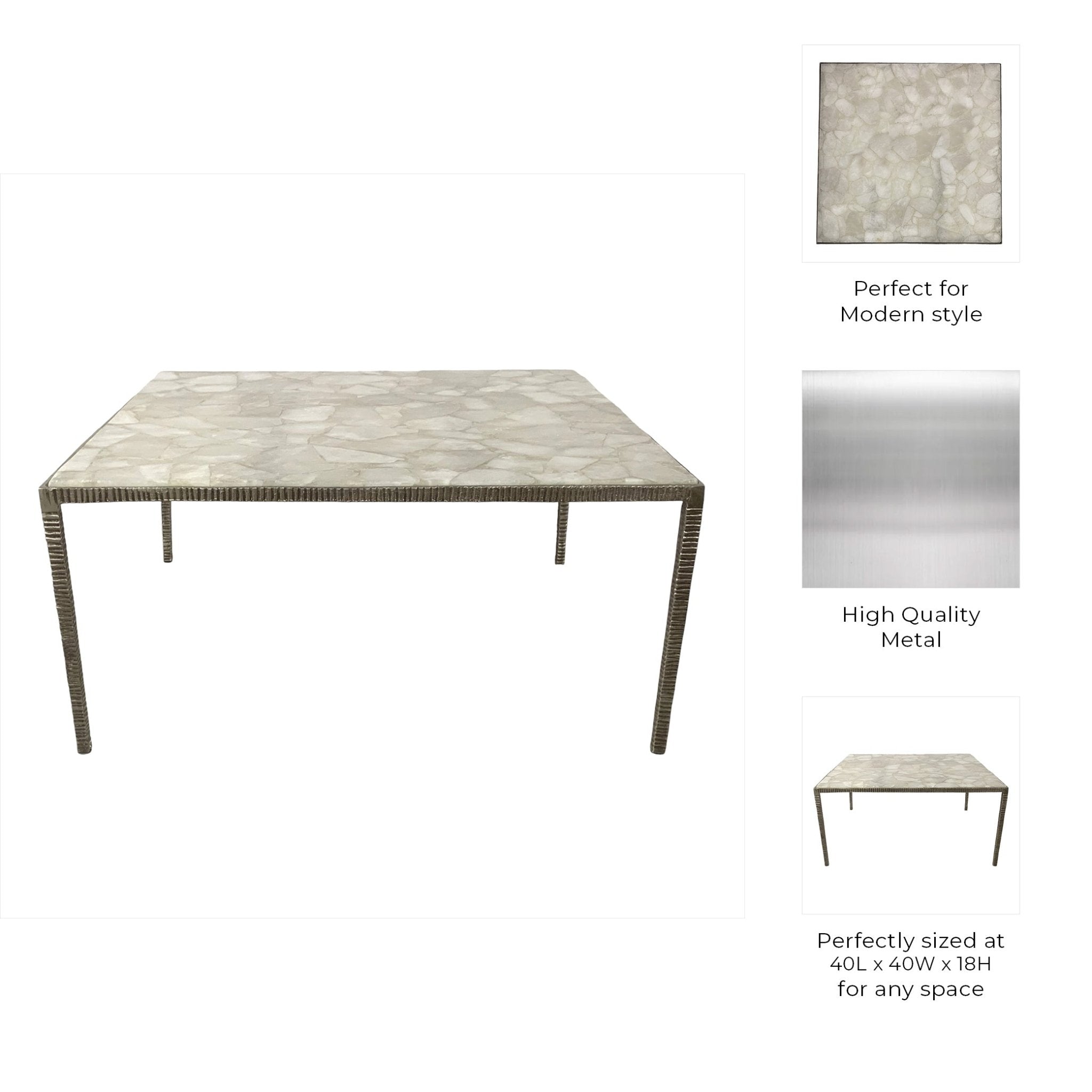 40" Cavalier Quartz Top Coffee Table Coffee Tables| Sagebrook Home