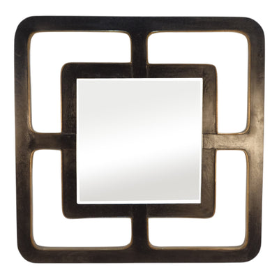 40" Clermont Wood Wall Mirror, White Wash - Al Rugaib Furniture