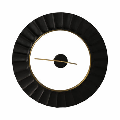 40" Fenn Black Wood Wall Clock - Al Rugaib Furniture