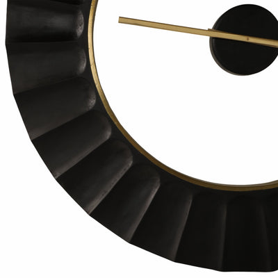 40" Fenn Black Wood Wall Clock - Al Rugaib Furniture