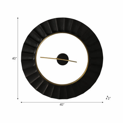 40" Fenn Black Wood Wall Clock - Al Rugaib Furniture