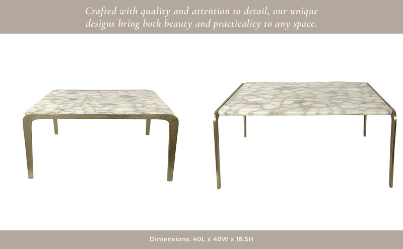 40" Larimore Quartz Top Coffee Table - Al Rugaib Furniture