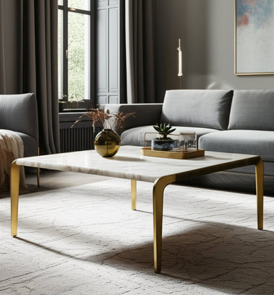 40" Larimore Quartz Top Coffee Table - Al Rugaib Furniture