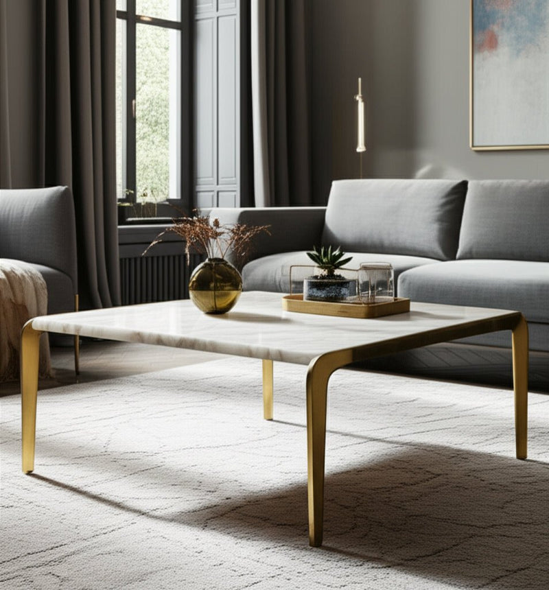 40" Larimore Quartz Top Coffee Table - Al Rugaib Furniture