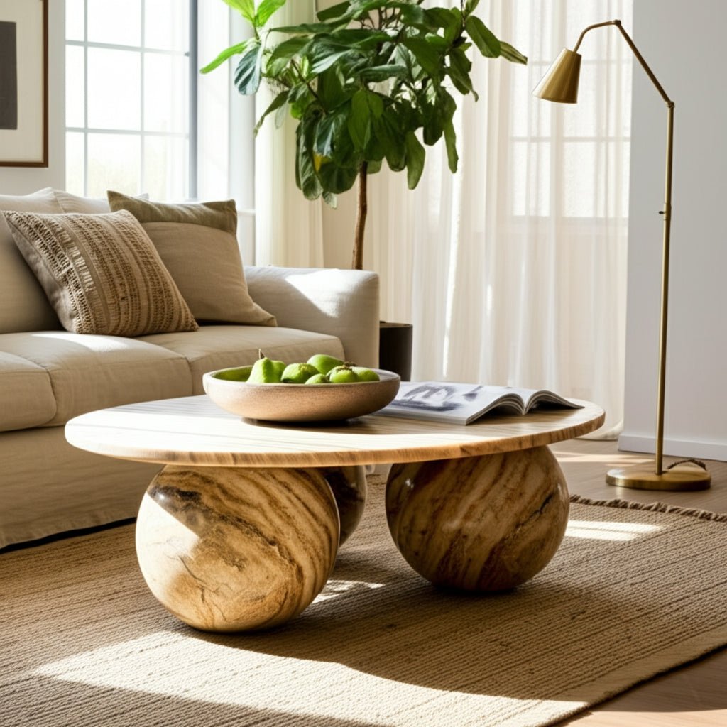 40" Laszlo Marble Sphere Coffee Table Coffee Tables| Sagebrook Home