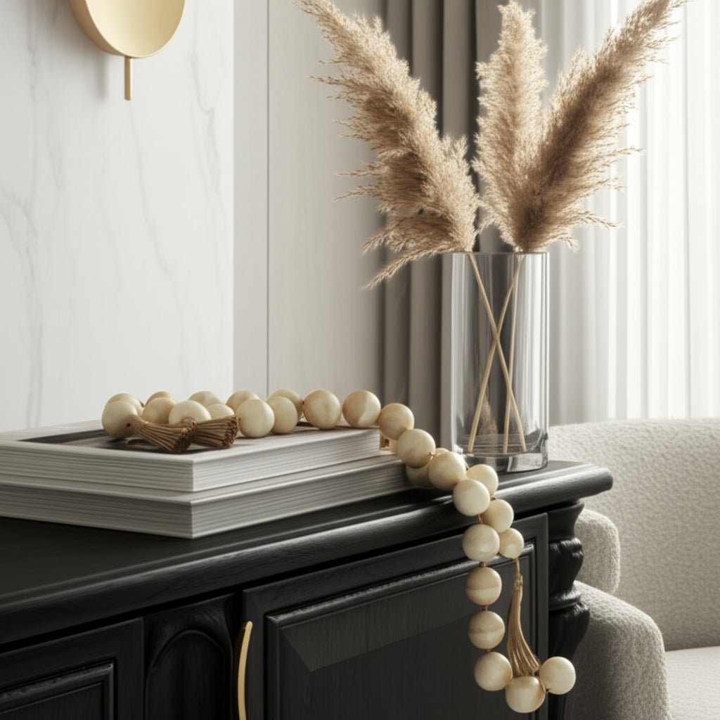 40" SWIRLED 2" RESIN BEADED GARLAND, IVORY Table Decors| Sagebrook Home