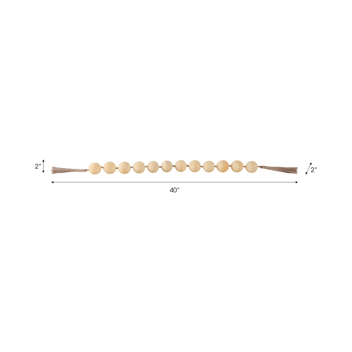 40" SWIRLED 2" RESIN BEADED GARLAND, IVORY Table Decors| Sagebrook Home