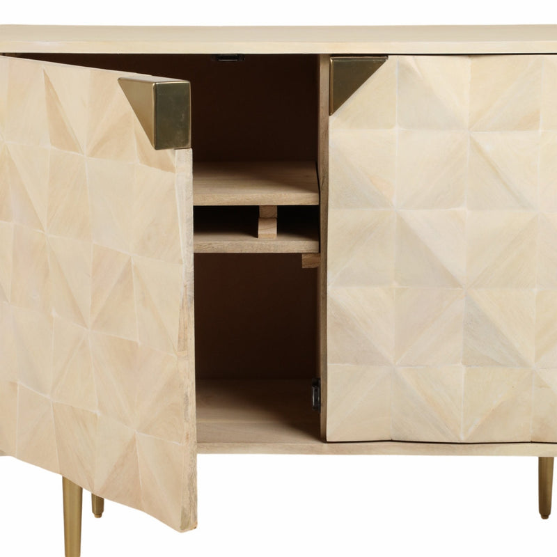 40" Taranto Wood Chest, White Wash - Al Rugaib Furniture