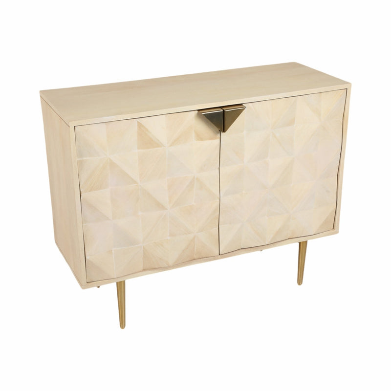40" Taranto Wood Chest, White Wash - Al Rugaib Furniture