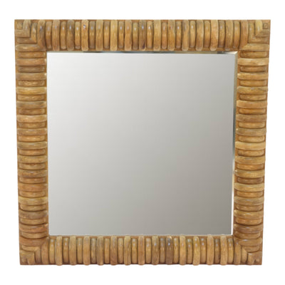 40" Toulon Wood Wall Mirror, Natural - Al Rugaib Furniture