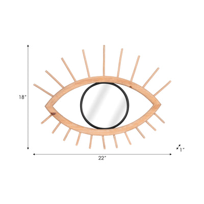 WOOD/METAL, 22L MIRRORED EYE WALL DECO, BROWN WB