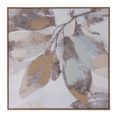 40x40" Handpainted Fall Leaves, Brown - Al Rugaib Furniture