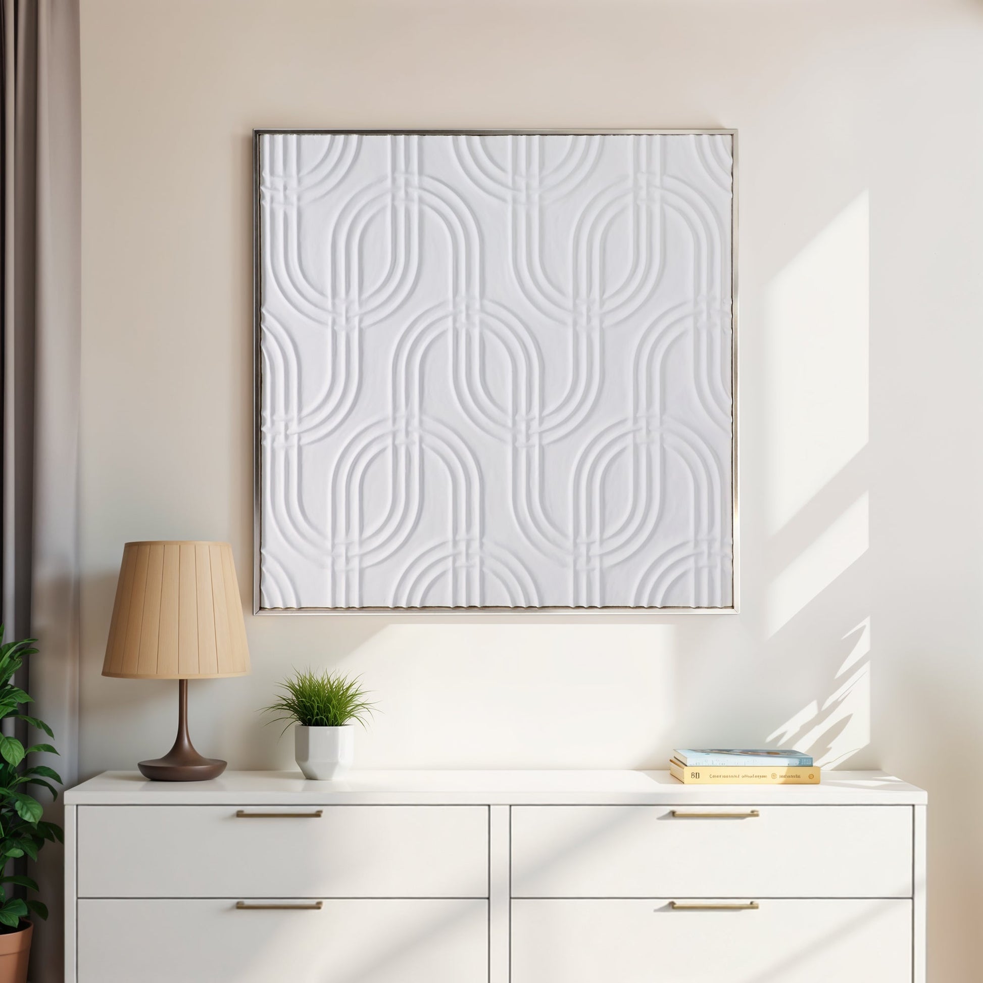 40x40 Wood Venna Plaster Wall Decor, White Wall Art| Sagebrook Home