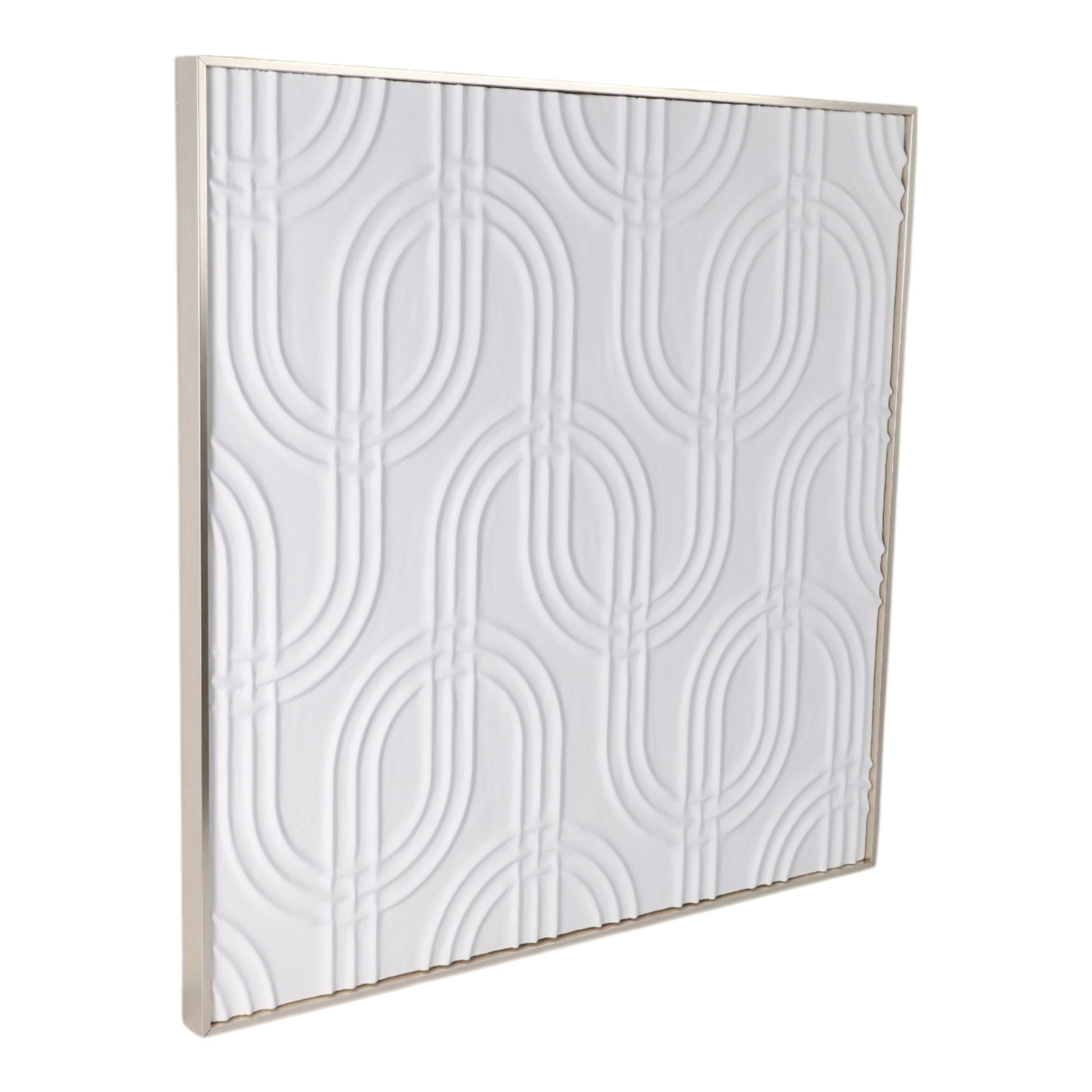40x40 Wood Venna Plaster Wall Decor, White Wall Art| Sagebrook Home