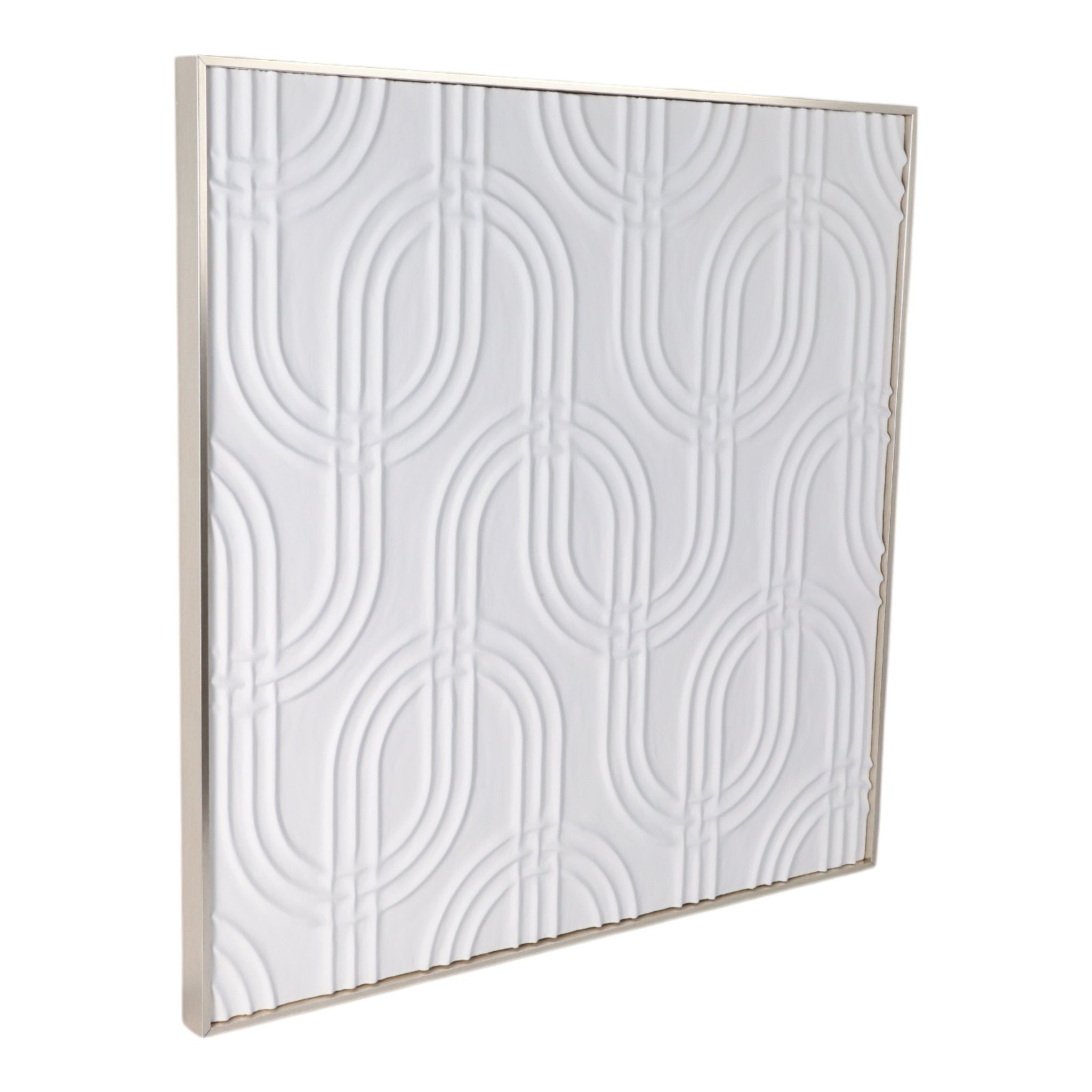 40x40 Wood Venna Plaster Wall Decor, White Wall Art| Sagebrook Home