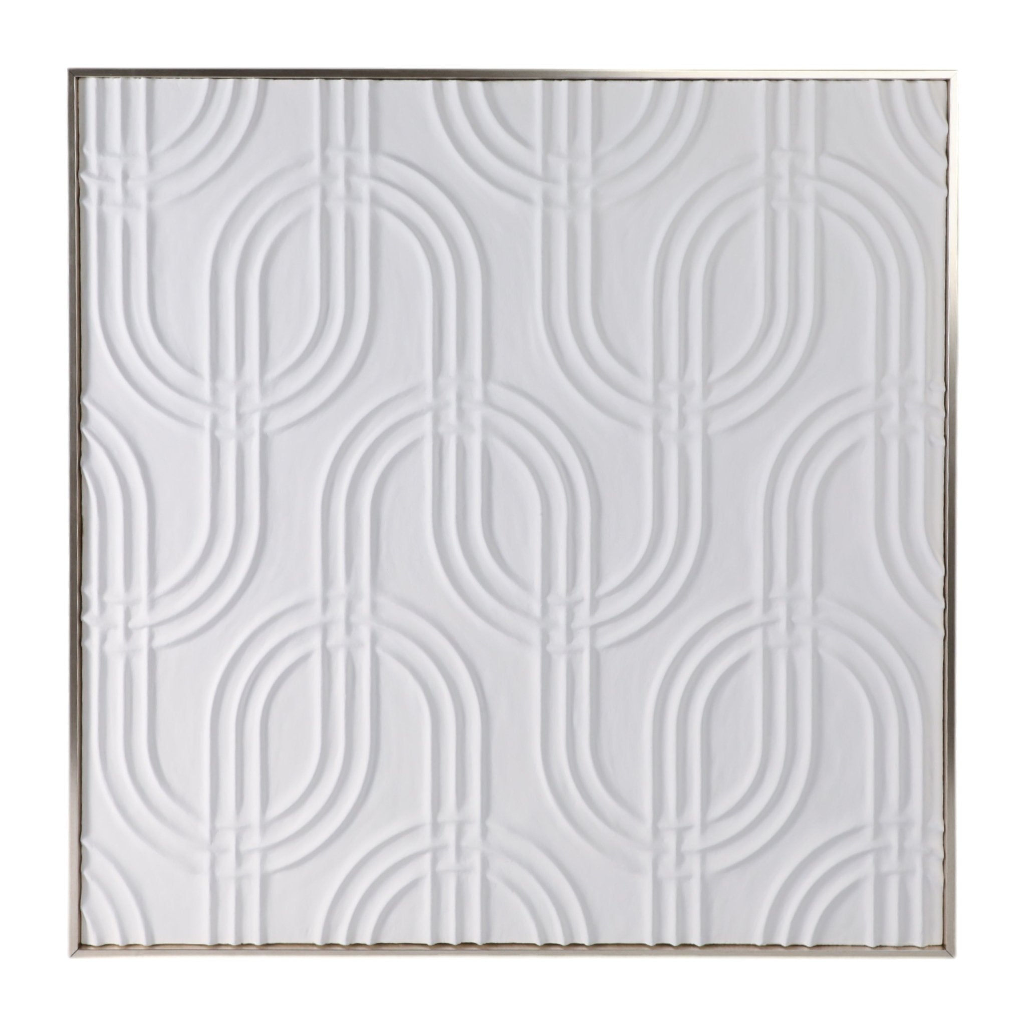 40x40 Wood Venna Plaster Wall Decor, White Wall Art| Sagebrook Home