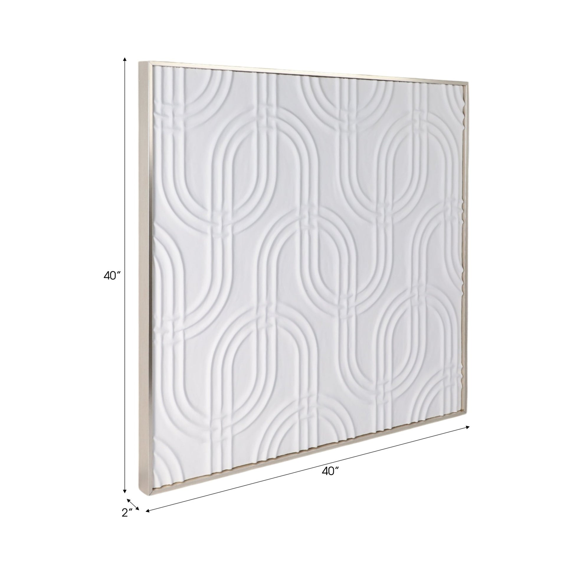 40x40 Wood Venna Plaster Wall Decor, White Wall Art| Sagebrook Home