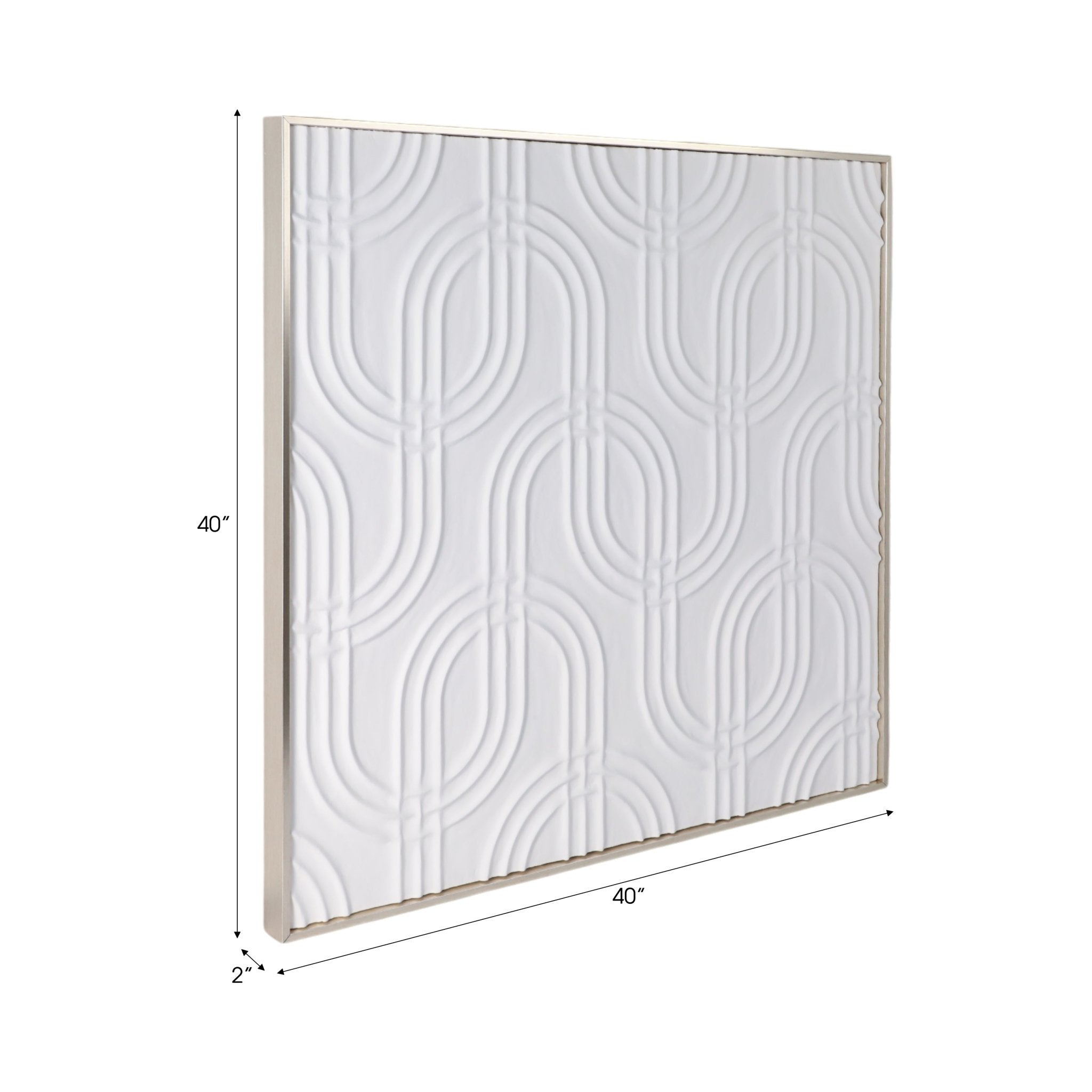 40x40 Wood Venna Plaster Wall Decor, White Wall Art| Sagebrook Home