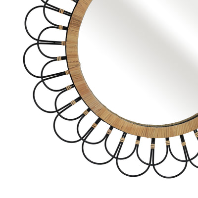 36 DAISY WALL MIRROR, BLACK