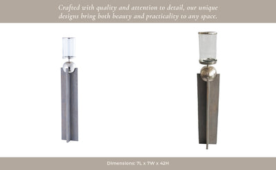 42" Idabel Large Wood Candle Holder - Al Rugaib Furniture