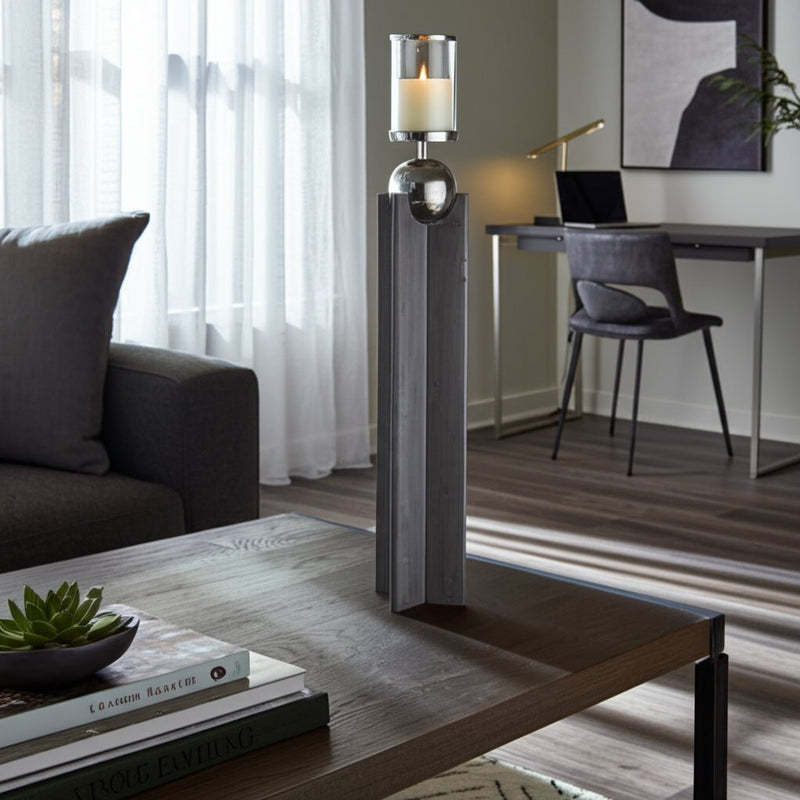 42" Idabel Large Wood Candle Holder - Al Rugaib Furniture