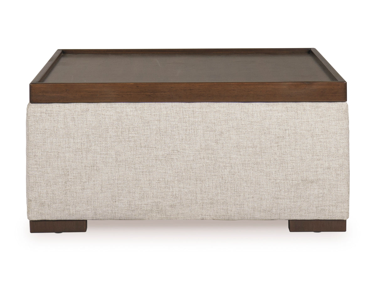 OTTOMAN WITH WOOD TOP