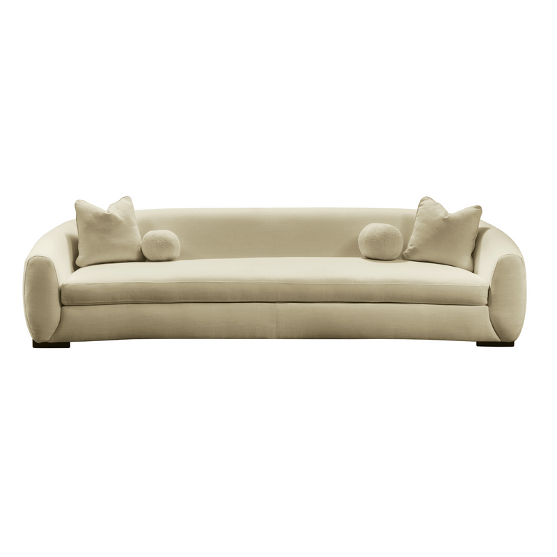 Boucle Linen 4 Seater Sofa