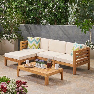 Royal | 2-Piece White Outdoor Seating Set - 250x160x70cm Seating with 100x60x32cm Table