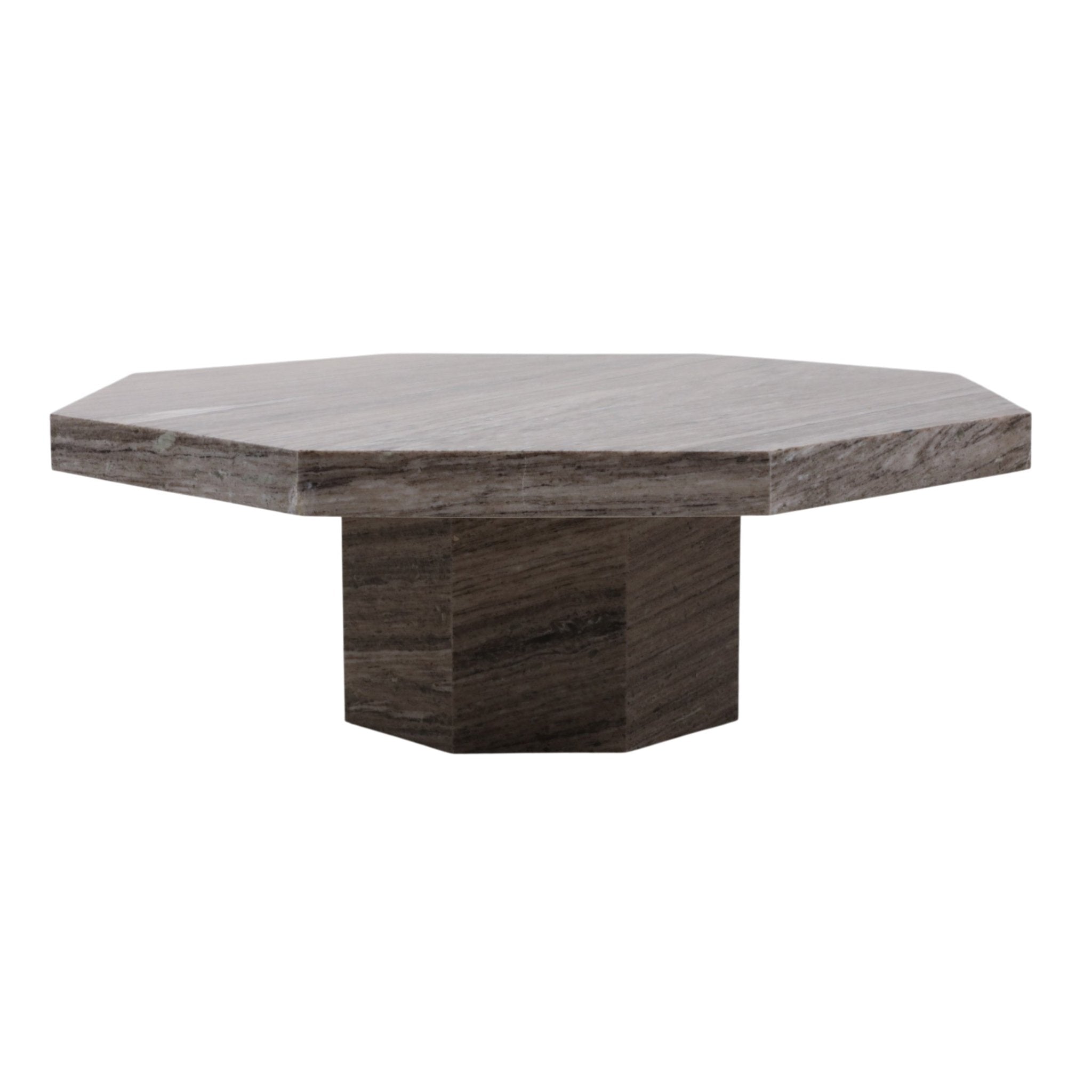 42x15" Geo Shaped Marble Coffee Table, Gray/black Coffee Tables| Sagebrook Home