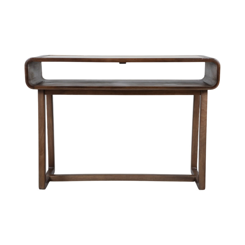 42x30" Travertine Inlay Console Table, Brown - Al Rugaib Furniture